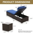 thumbnail image 3 of 3 PCS Patio Chaise Lounge Outdoor Lounge Chair Patio Reclining Chair with Coffee Table Cushion&Pillow 5 Angle Adjustment PE Rattan Chair for Courtyards Poolside Garden (Blue), 3 of 7
