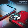 thumbnail image 4 of ORUYROP Design pour Étui iPhone 11, Étui de Téléphone Robuste Antichoc de Qualité Militaire avec Support Rotatif en Métal à 360° (Support Magnétique) Compatible avec iPhone 11 6.1, Rouge, 4 of 7