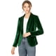 thumbnail image 1 of Abrigo De Oficina Para Mujer Chaqueta De Terciopelo Con Botones Y Cuello Chal Sólido Verde XL, 1 of 7