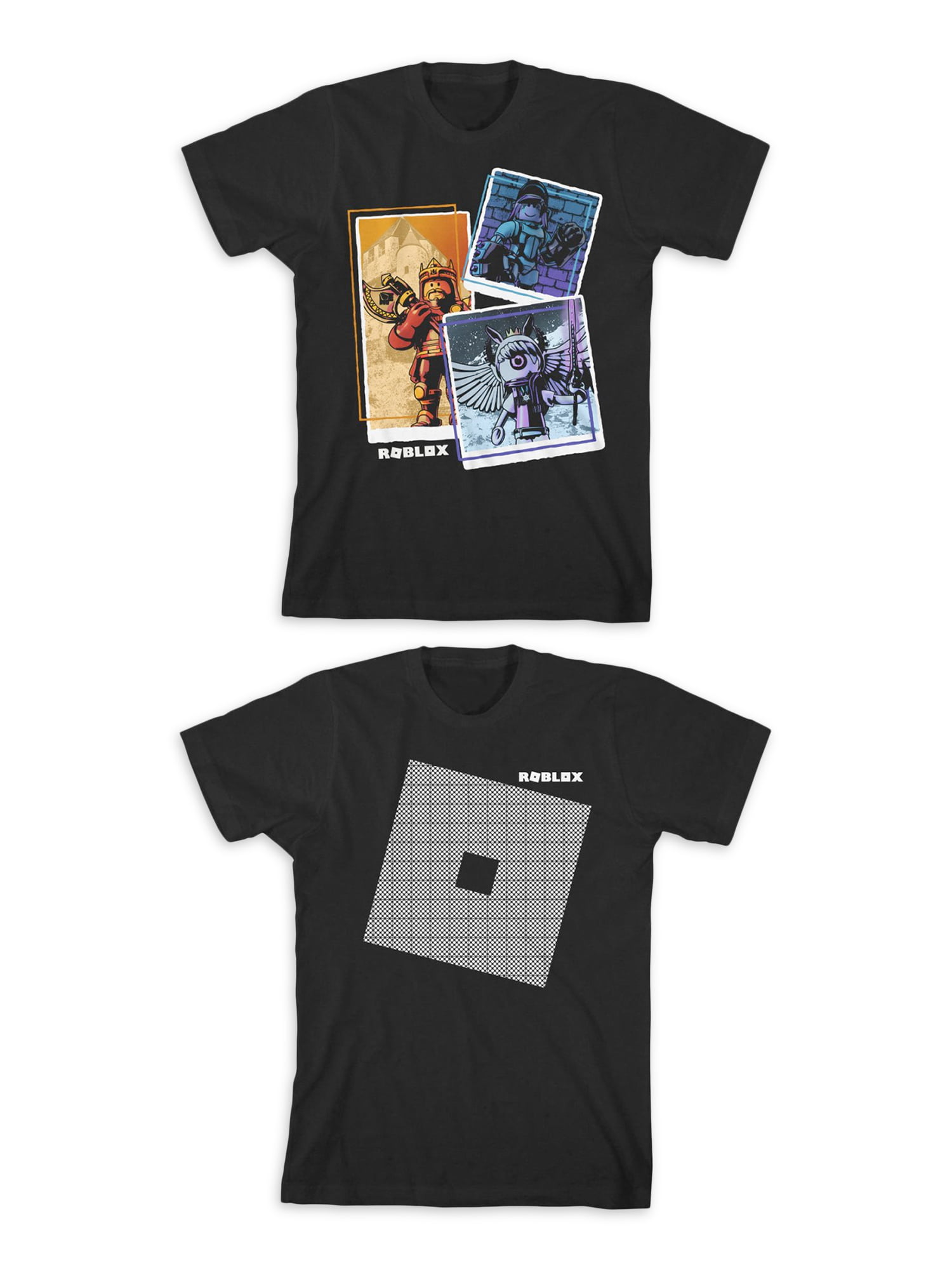 Robox Roblox Boys Logo Character Box Graphic T Shirts 2 Pack Sizes 4 18 Walmart Com Walmart Com - box costume roblox
