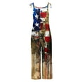 thumbnail image 5 of Cavosen Overalls Women Fourth of July Plus Size Loose Sleeveless Patriotic Jumpsuits Long Overalls with Pocket Star and Stripe Going Out Rompers, 5 of 5
