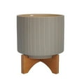 thumbnail image 1 of Sagebrook Home 16100-03 Jardinière à Rayures 10 Po. avec Support, Beige, 1 of 1