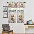 thumbnail image 4 of Kitchen Window Curtains Valance and Tier Set, Spring Flower Cow Wood Board Rod Pocket Tier Curtain Valance Set, Farmhouse Animal Leaf Wooden Light Filtering Cafe Curtains for Bedroom Living Room, 4 of 9