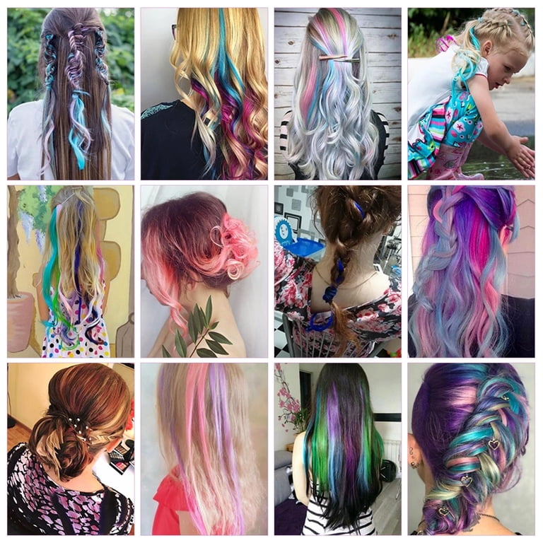 AOWOO 20-Piece 22-Inch Rainbow Clip-In Hair Extensions  display picture 1