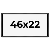 46x22 Frame Black Charcoal Grey Wood Textured Picture Frame | 0.75 Inch Moulding Width | Gunmetal