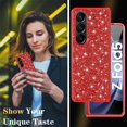 thumbnail image 6 of Dteck for Samsung Galaxy Z Fold 7 Case, Z Fold5 Glitter Case for Women Girls, Slim Ultra Thin Matte Sparkle Shiny Hard PC Shockproof Protective Cover for Samsung Galaxy Z Fold7,Red, 6 of 7