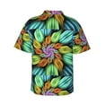 thumbnail image 4 of Xecao Hippie Style print Hawaiian shirt - a stylish short-sleeve button-down for men, perfect for casual beach and tropical outings., 4 of 9