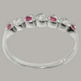 thumbnail image 3 of LBG British Made 9k White Gold Natural Diamond & Ruby Womens Eternity Ring - 33 size options - Size 5, 3 of 9