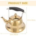 thumbnail image 2 of ABCISI Whistling Tea Kettle Stovetop, Stainless Steel Water Boiling Teapot Water Kettle with Removable Infuser, Mirror Polished Retro Tea Maker for Gas Stove Induction, 2 Liter-Gold, 2 of 9