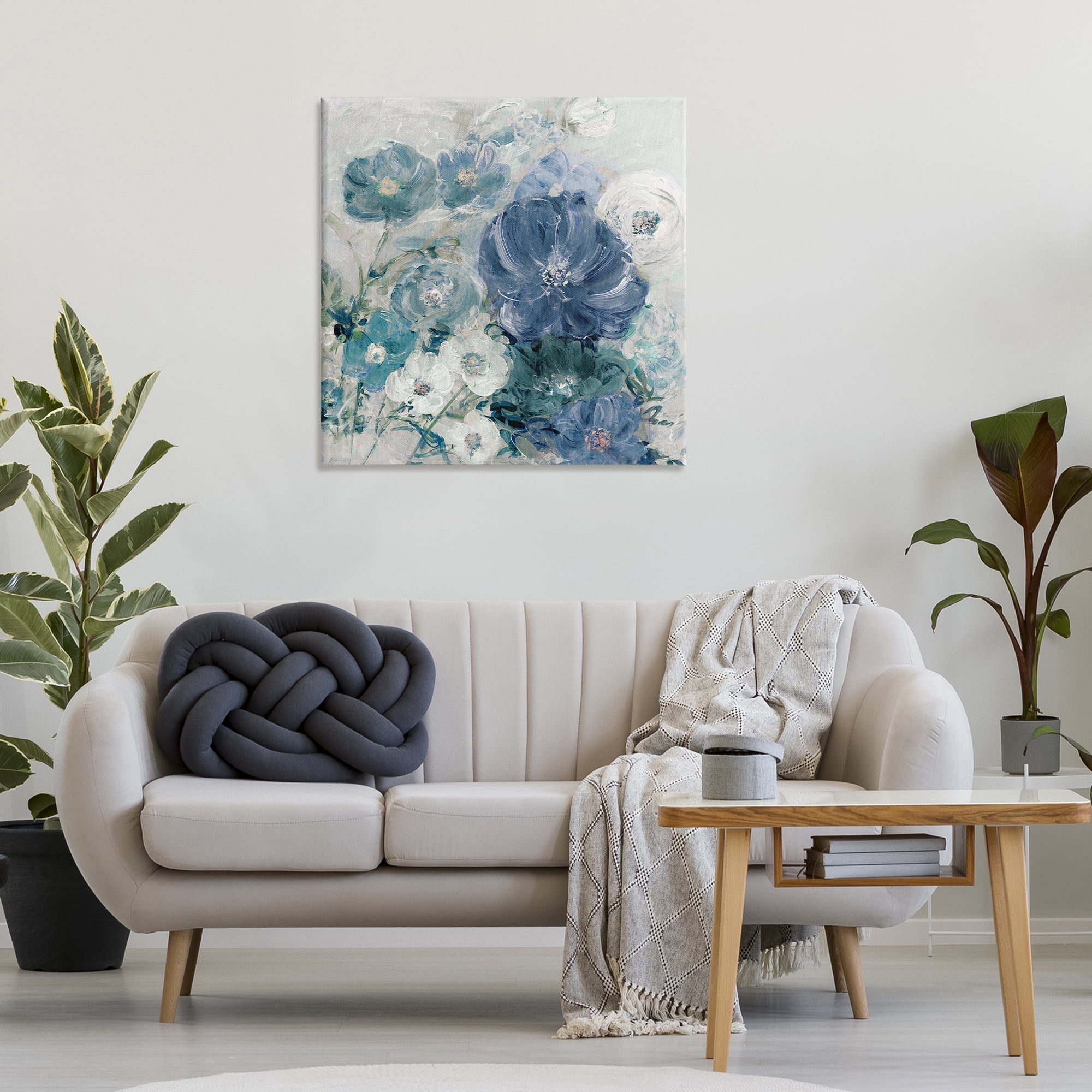 Stupell Industries Painterly Brushed Flowers Plants & Flowers Painting Wrapped Canvas Art Print Wall Art, 30 x 30