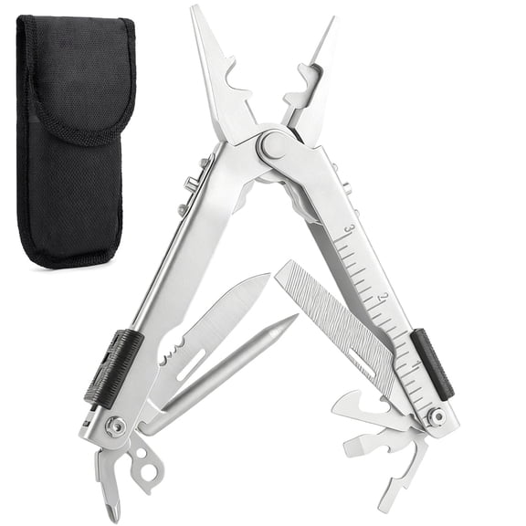 All-in-One Camping Multi-Tool Pliers, Stainless Steel Portable Survival Gear, Ideal Gift for Men