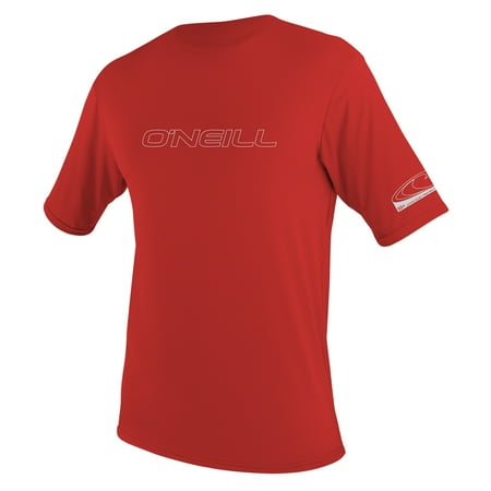 O'NEILL MEN'S BASIC SKINS 50+ SHORT SLEEVE SUN SHIRT, Red, Size 2XL