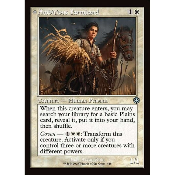 MtG Innistrad Remastered Uncommon Ambitious Farmhand // Seasoned Cathar (Classic Frame) #448