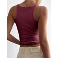 thumbnail image 6 of Women's Y2K Lace Tank Top Sleeveless Square Neck Crop Tops Streetwear Wine Red S, 6 of 9