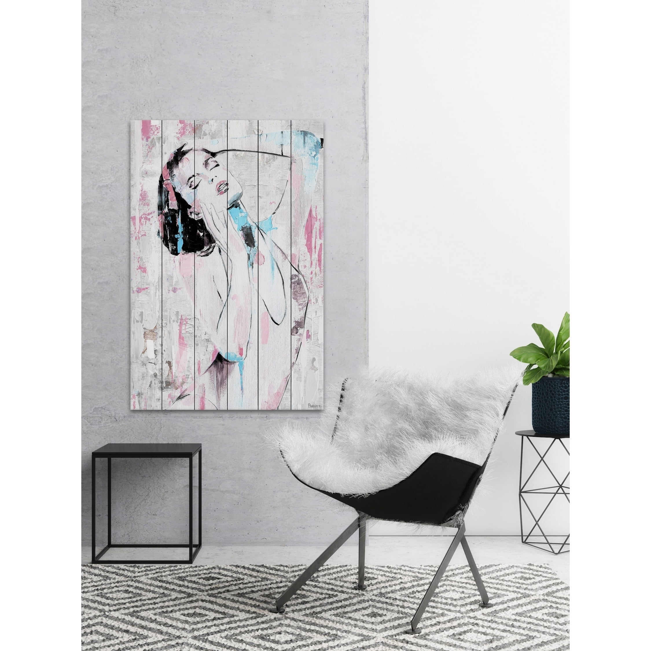 Parvez Taj Stay Beautiful White Wood Wall Art