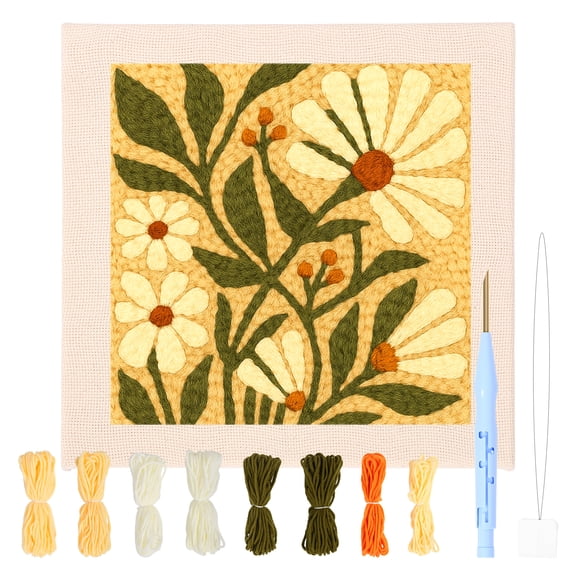 9.84" Punch Needle Kit for Adult Beginner Embroidery Starter Kit with Punch Needle Colored Yarn for Beginner