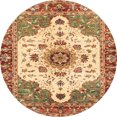 thumbnail image 1 of Ahgly Company Tapis d'Intérieur Rond Abstrait Jaune Orange Oriental, 3 Pieds Rond, 1 of 6