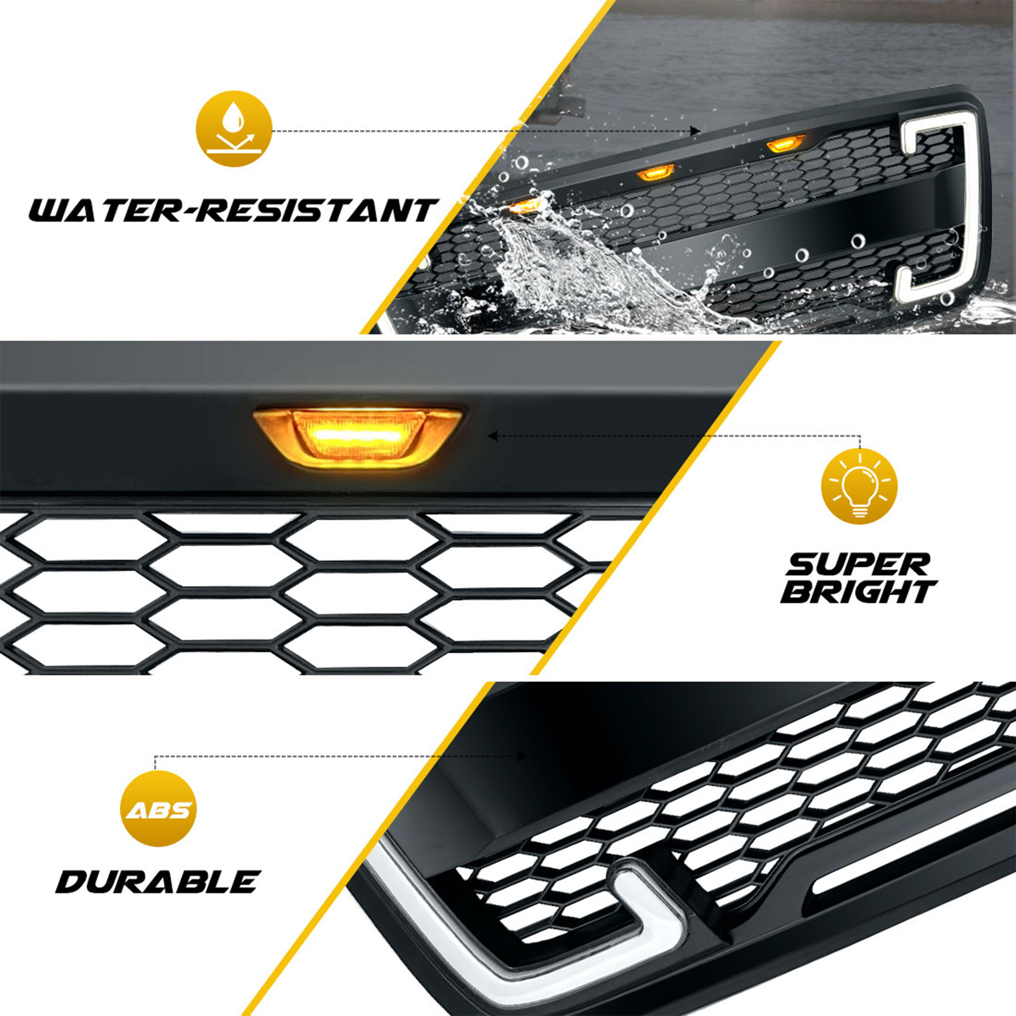 AMERICAN MODIFIED Raptor-Style Grille w/Turn Signal Lights, 04-08 Ford F150