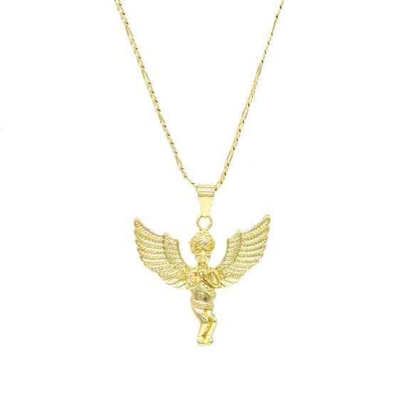 Pedant Necklace For Women - Women's Praying Angel Pedant Necklace 20" 18k Gold Plated
