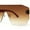 All Brown, variant on Oversize Flat Top Panel Mono Block Shield Lens Sunglasses All Black