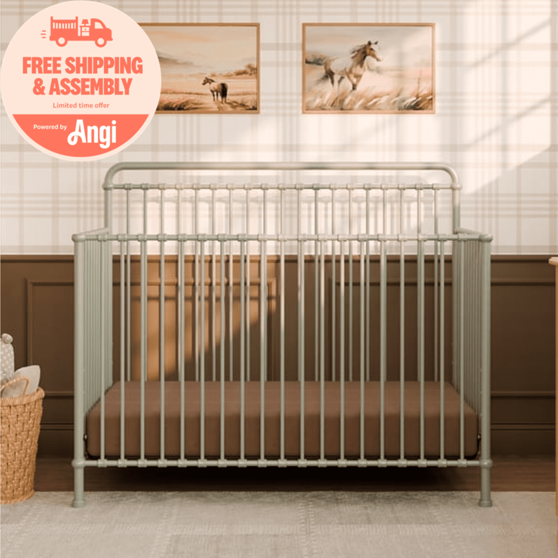 Baby Cache Glendale 4-in-1 Lifetime Crib, Traditional Wood, Pure