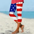 thumbnail image 2 of kpoplk American Flag Patriotic Tummy Control Capri Leggings for Women 4th of July Compression Floral Tights(Red,XL), 2 of 4