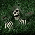 thumbnail image 2 of &nbsp;Halloween Skull Skeleton Ground Breaker Stakes - Outdoor Horror Decor with Ghost Hands & Green Gauze, 3-Piece Set, 2 of 7