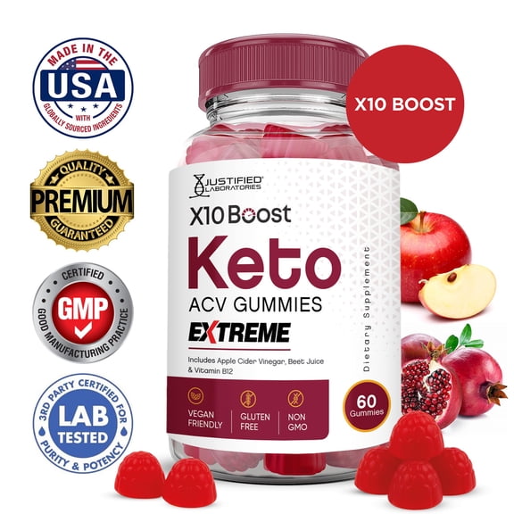 X10 Boost Keto Extreme ACV Gummies 2000mg Dietary Supplement 60 Gummys