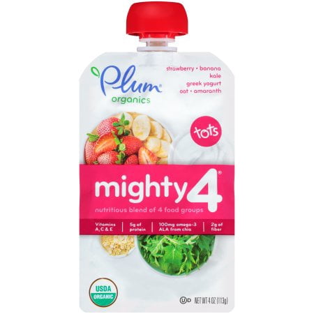 Plum Organics Mighty 4 Kale Strawberry Amaranth Greek