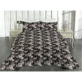 thumbnail image 2 of Ambesonne Nature Quilted Bedspread Set 3 Pcs, Wild Exotic Flower Leaves, Twin, Pale Pink and Charcoal Grey, 2 of 4