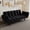 Black, variant on 57" Blue Velvet For Small Apartments. Multi-functional As And Bed. Adjustable Postures. Easy Assembly. Sponge Filled. 300lb Weight Capacity. 2 Seat Spaces. Turns Into Bed With Ease. Positions.