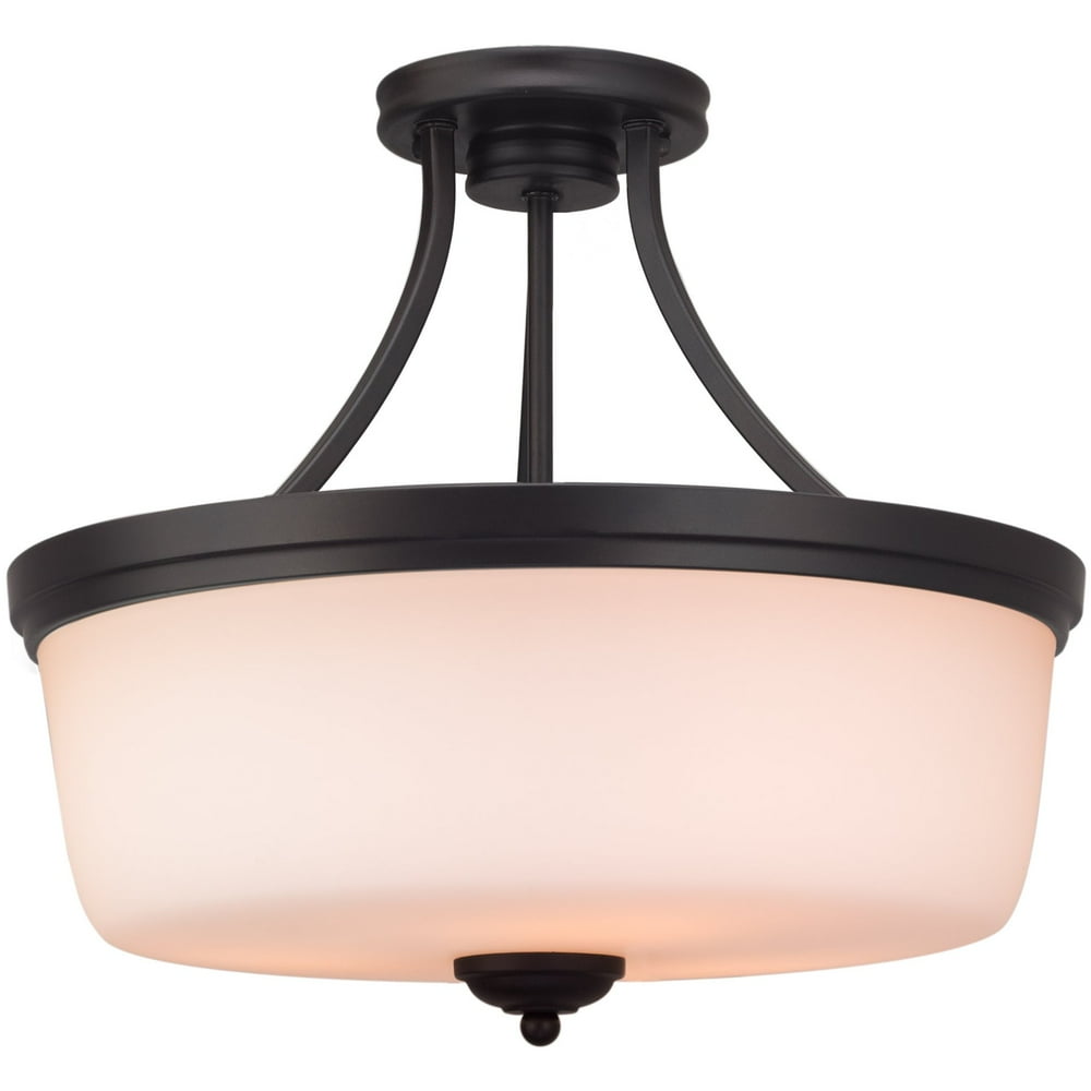 Revel Kingston 16" Traditional SemiFlush Mount Ceiling Light + Frosted