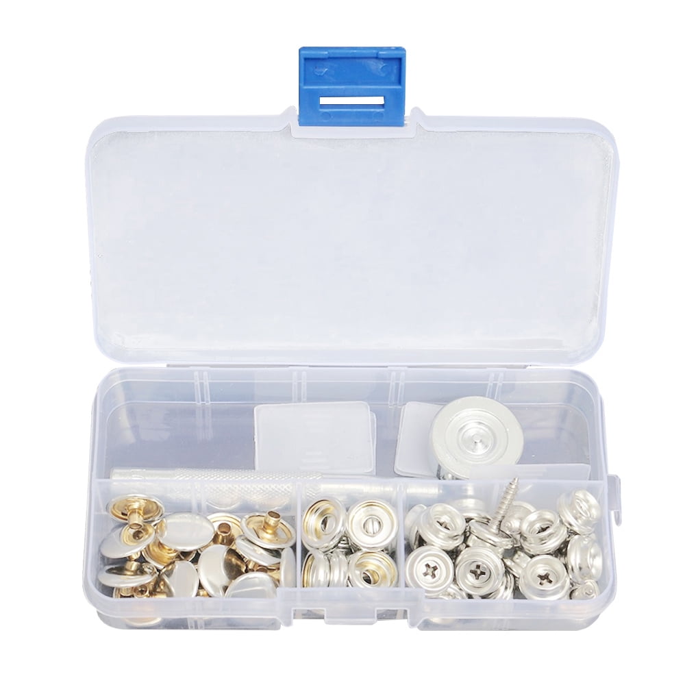 15MM Stainless Canvas to Screw Press Stud Snap Kit Boat Cover Fitting