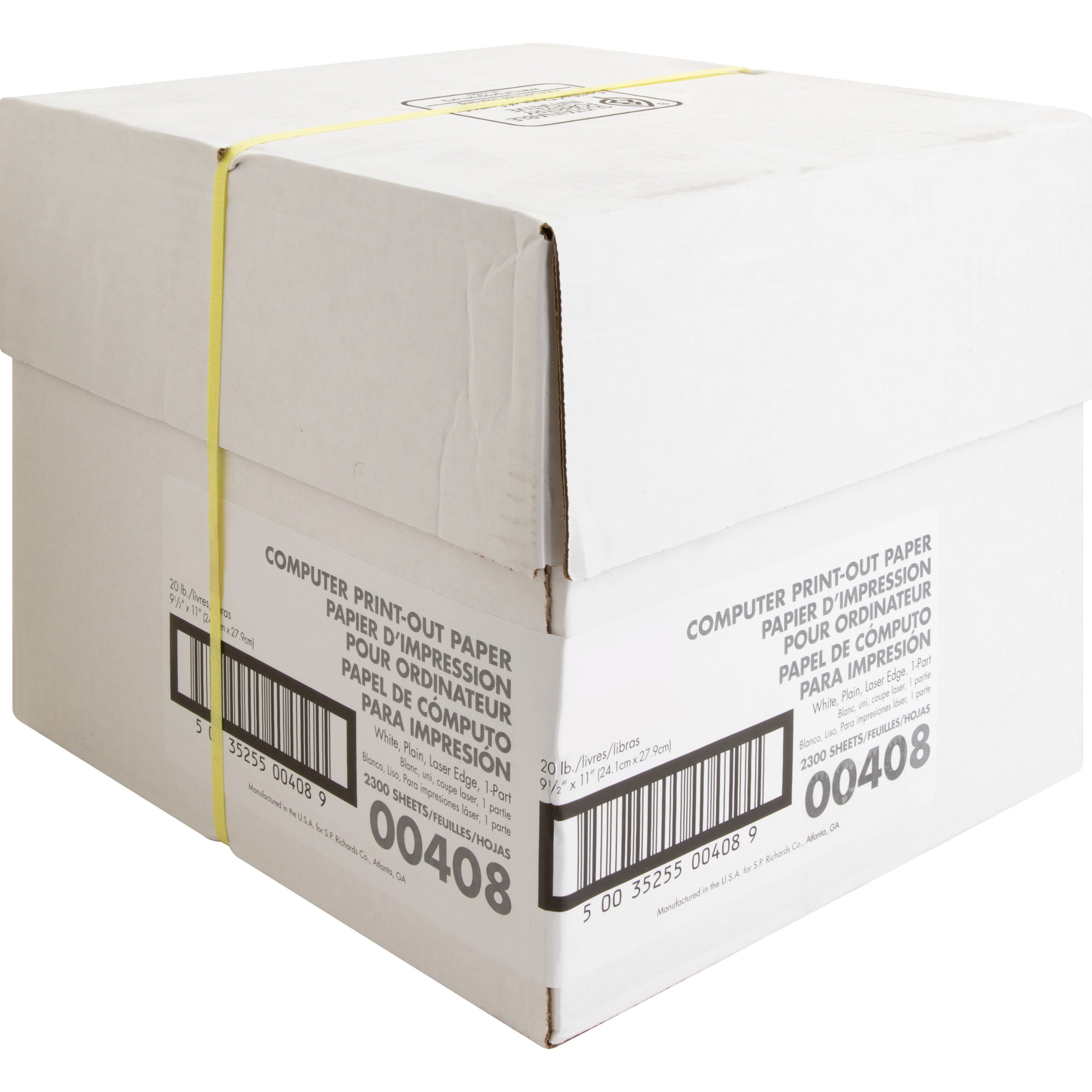 2300 Sheet Paper Box Sparco Continuous - 20lb 9.5x11 Inch Plain White ...