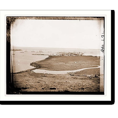 Historic Print, Aquia Creek Landing Virginia. Distant view of Federal supply depot, 18" x 24"
