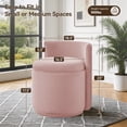thumbnail image 2 of Velvet Swivel Accent Chair with Storage, 360° Vanity Makeup Chair with Wave Back, No Assembly Comfy Single Sofa Chair, Small Accent Stool for Bedroom, Dressing, Living Room, White, 2 of 7