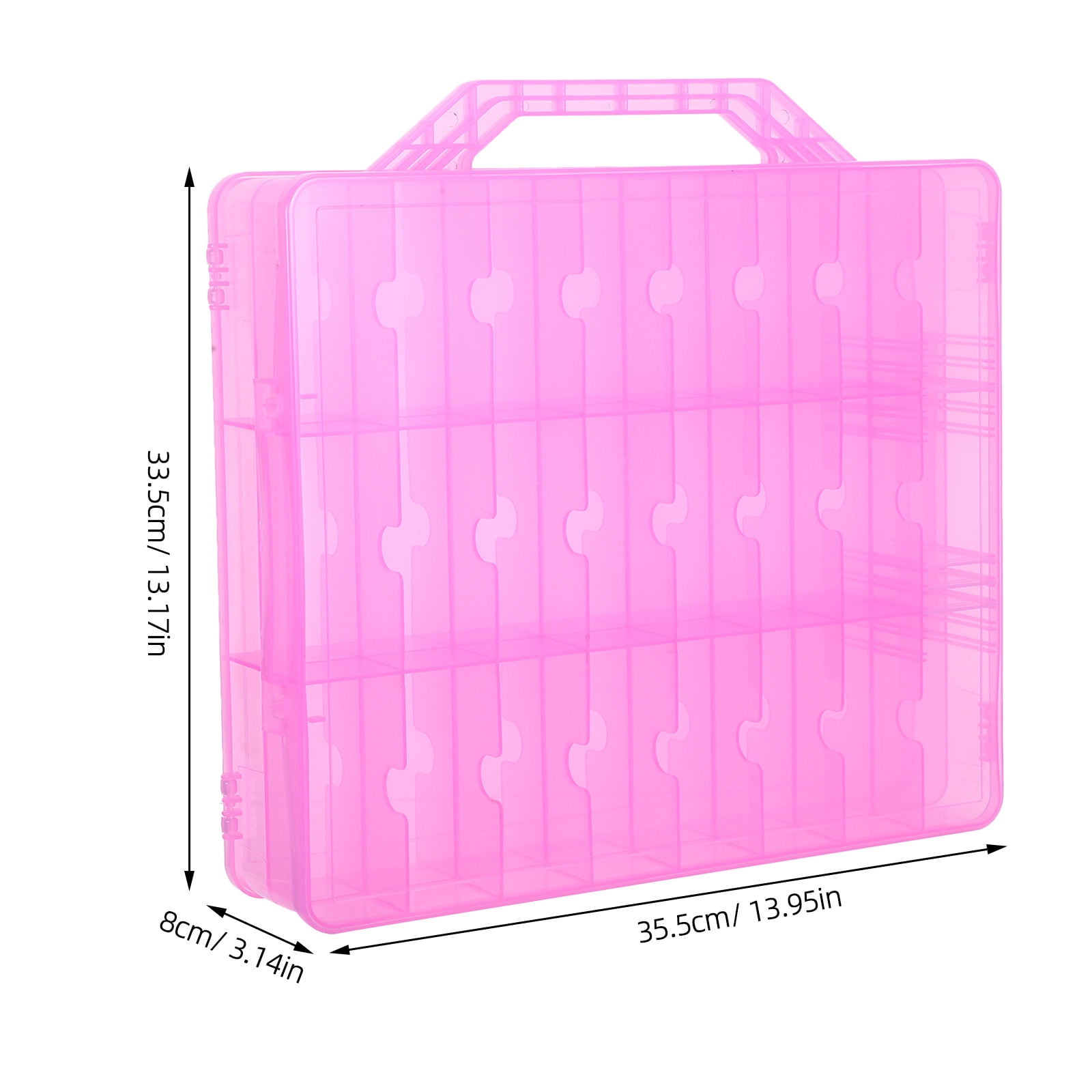RENACLIPY Double Layer Plastic Storage Box with Handle for Sewing and Embroidery Supplies