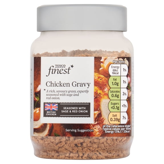 Tesco Finest British Chicken Gravy Granules - Sage & Red Onion 200g, Imported from Britain