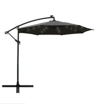 Patio Umbrella 10ft Offset Cantilever Outdoor Hanging Solar LED Umbrella