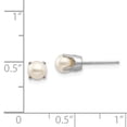 thumbnail image 2 of 14k White Gold 5mm Freshwater Cultured Pearl Stud Earrings - Measures 5x5mm Wide, 2 of 4