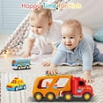 thumbnail image 6 of Kids Transport Toy, 5-in-1 Carrier Transport City Vehicles Toys, Carrier Truck Toys Car Kid Playset, Construction Vehicles Transport Toy for 3+ Year Old Boys Girls, Gifts for Birthday/Christmas, 6 of 7