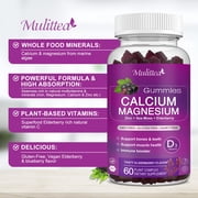 MULITTEA Calcium Magnesium Zinc Gummies with High Absorption Magnesium Glycinate 200mg