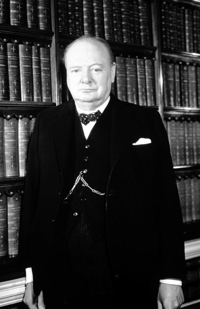 Winston Churchill in his office Photo Print