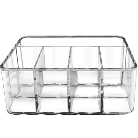 Bathroom Vanity Store Drawer Organizer Makeup Bathroom Storage Acrylic brush & cosmetic palette holder for vanity dresser countertop 5 section tray for lipstick perfume pens markers art supplies toiletry kitchen by Kryllic ()