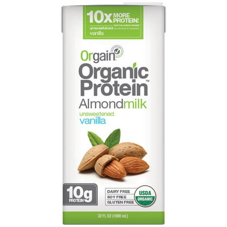 (2 pack) Orgain Organic Protein Almond Milk, Unsweetened Vanilla, 32 fl (Almond Milk Best Price)