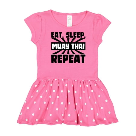 

Inktastic Eat Sleep Muay Thai Repeat Gift Baby Girl Dress