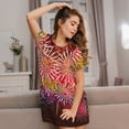 thumbnail image 3 of Naloa Fireworks Print Women Nightgowns,Womens Loungewear,Short Sleeve Sleepwear,Comfy Ladies Nightdress, 3 of 6