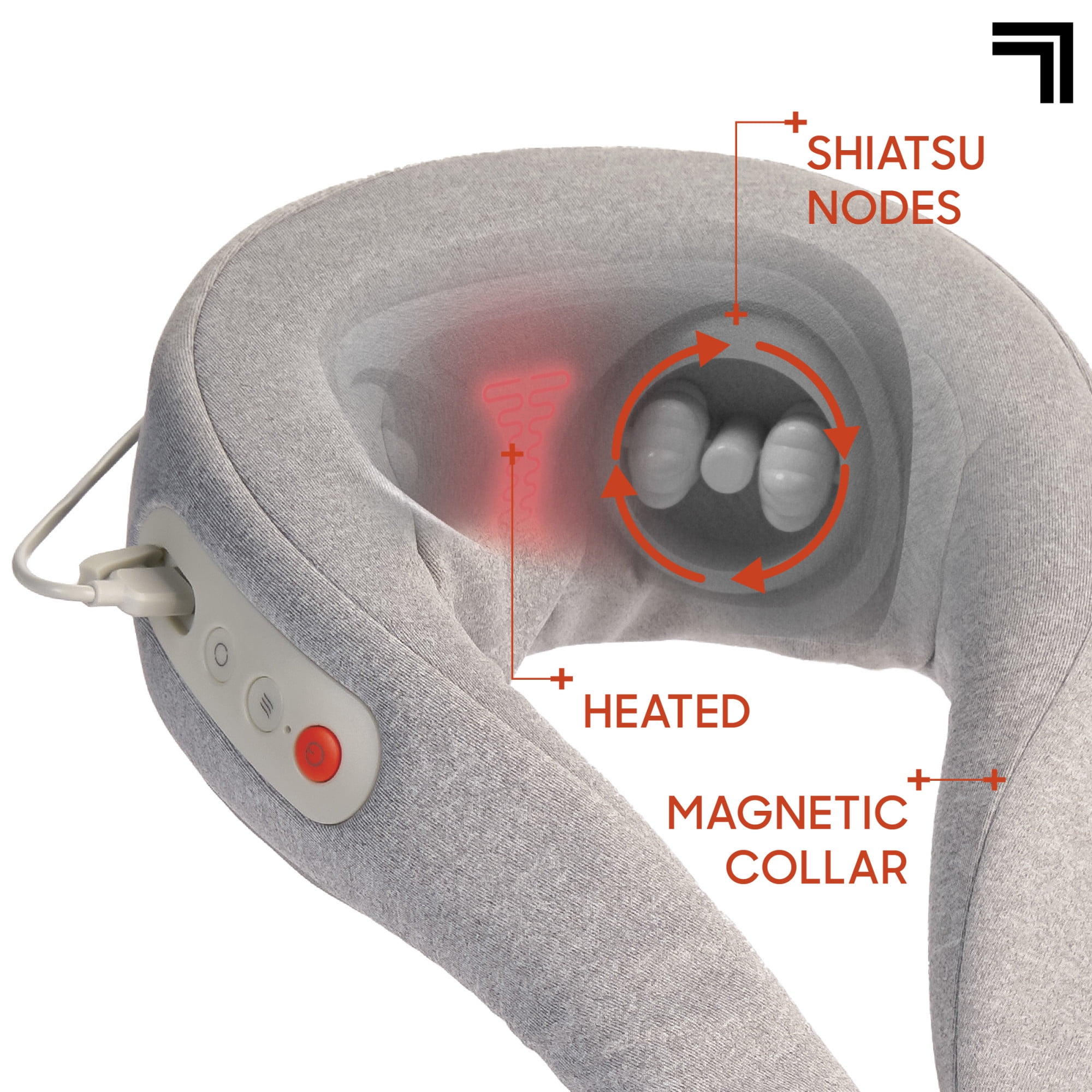 Sharper Image® RealTouch™ Shiatsu Neck Massager, 3 Intensity Levels and Soothing Heat Mode
