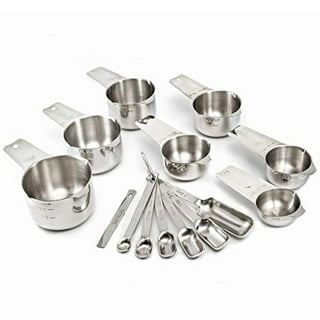  Stainless Steel Measuring Cups And Spoons Set - Heavy Duty,  Metal Kitchen Measuring Set For Cooking And Baking Food For Dry Ingredients  - Stackable Nesting Measuring Cups - Gordo Boss Measuring