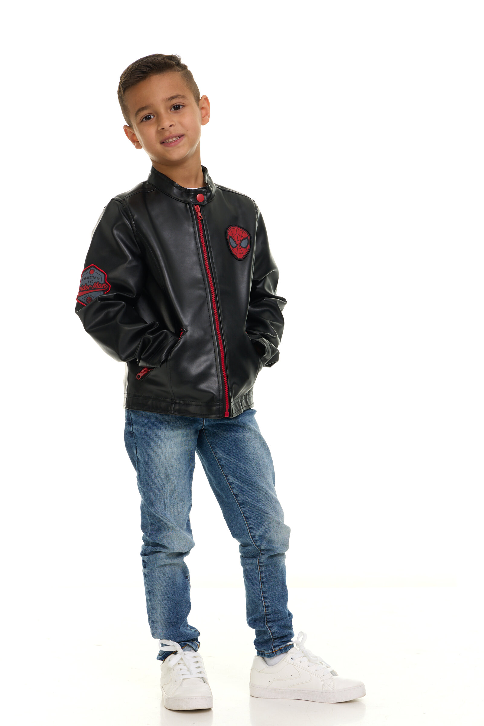 Marvel Spider-Man Faux Leather Moto Jacket Little Kid to Big Kid